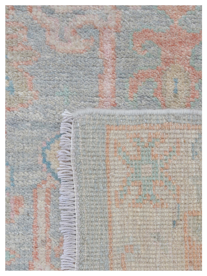 Pacific Ushak Wool Weft 43367 Grey Ivory Transitional Hand Knotted Rug