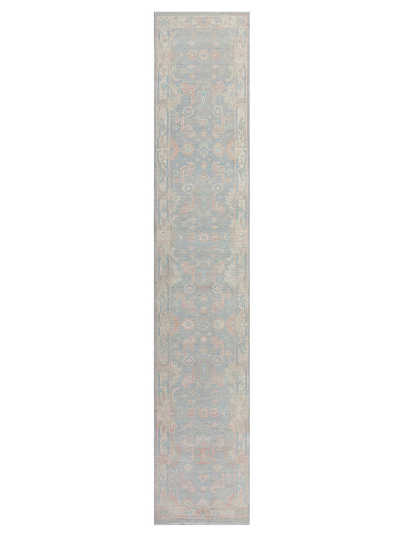 Pacific Ushak Wool Weft  Grey Ivory Transitional