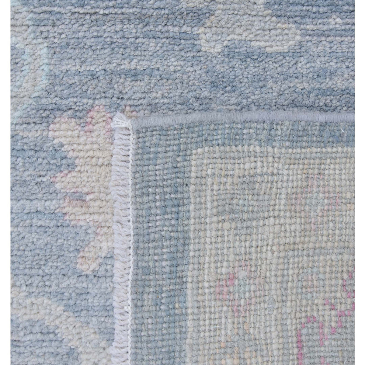 Pacific Ushak Wool Weft 43424 Grey Ivory Transitional Hand Knotted Rug