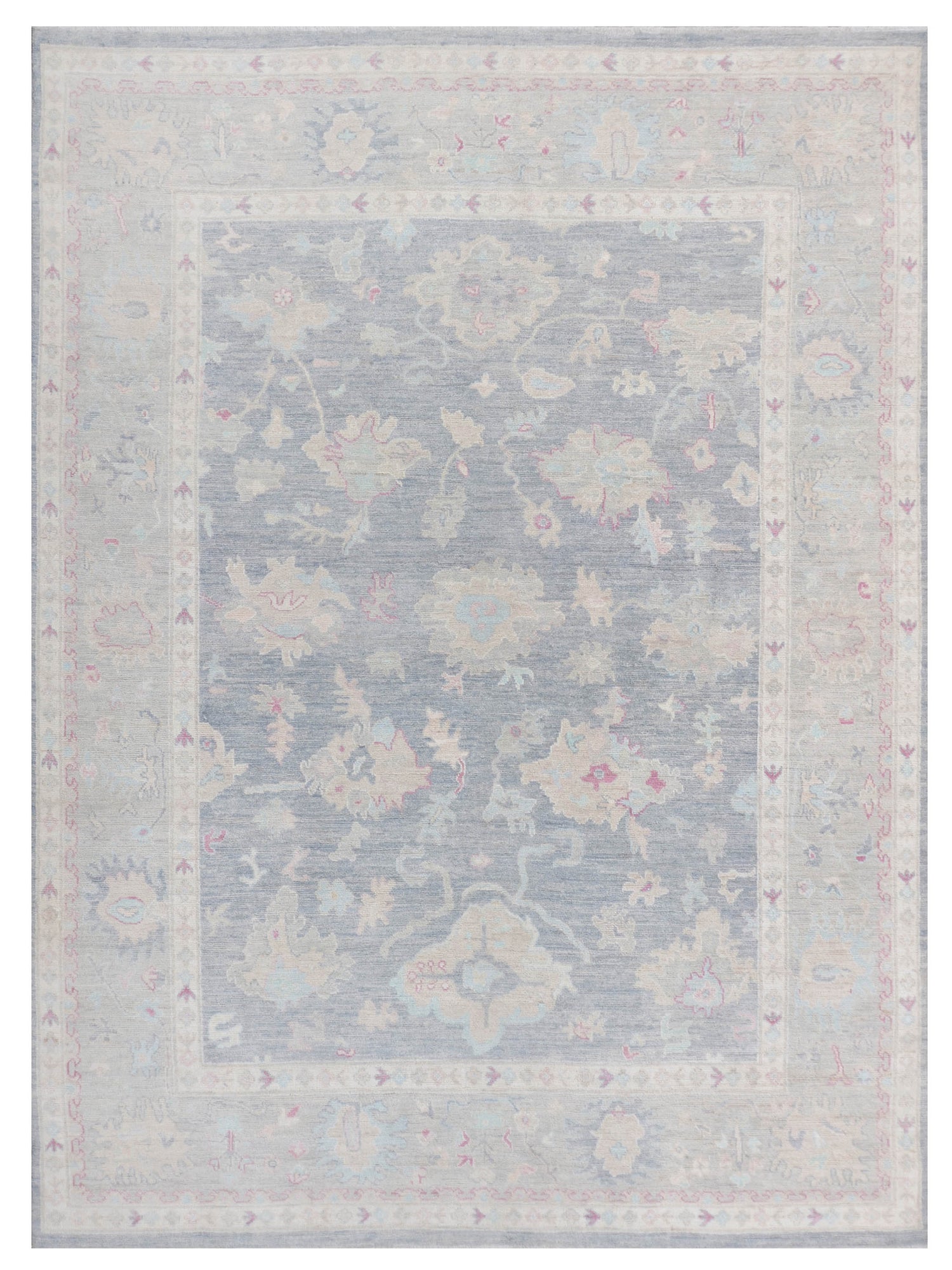 Pacific Ushak Wool Weft  Grey Ivory Transitional