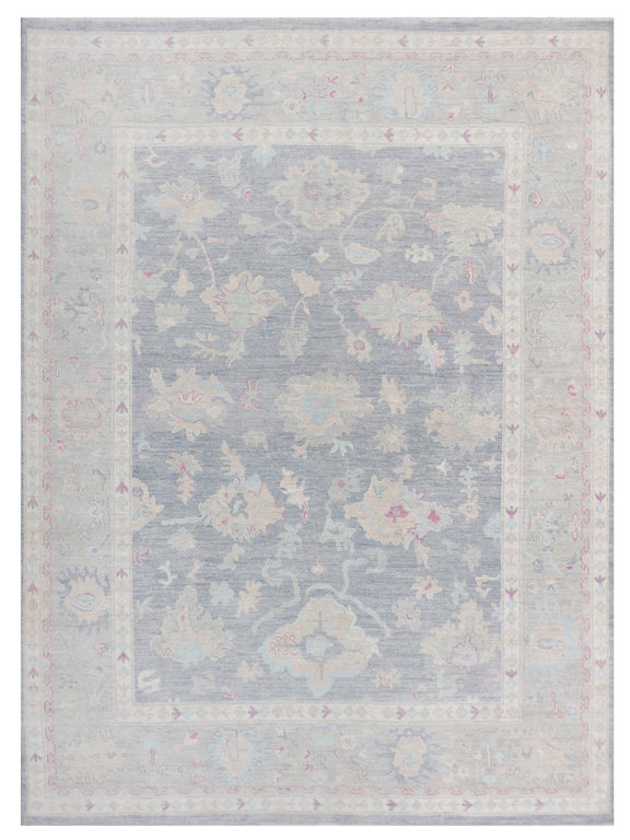 Pacific Ushak Wool Weft  Grey Ivory Transitional