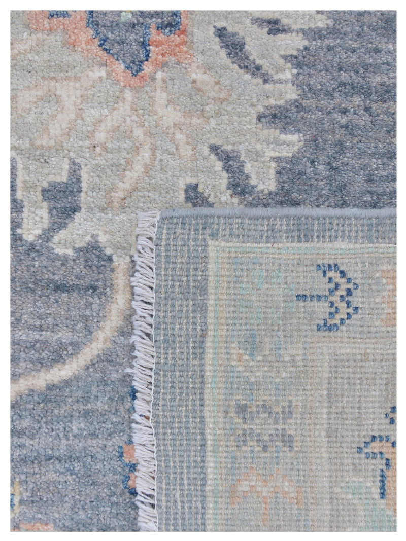 Pacific Ushak Wool Weft 43371 D.Grey Ivory Transitional Hand Knotted Rug