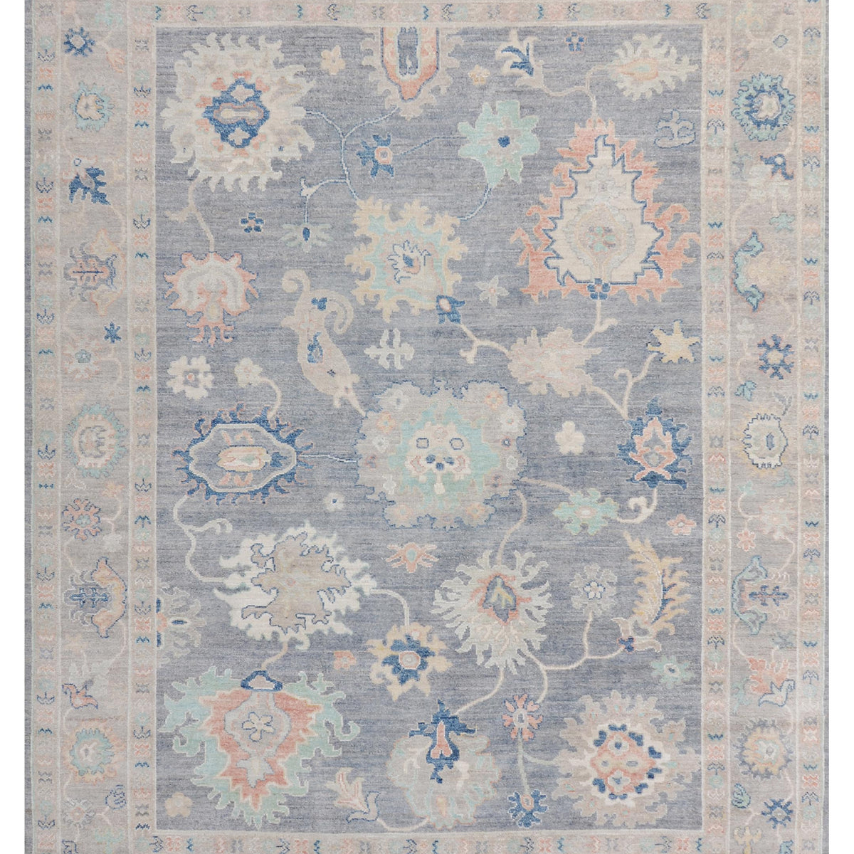 Pacific Ushak Wool Weft  D.Grey Ivory Transitional