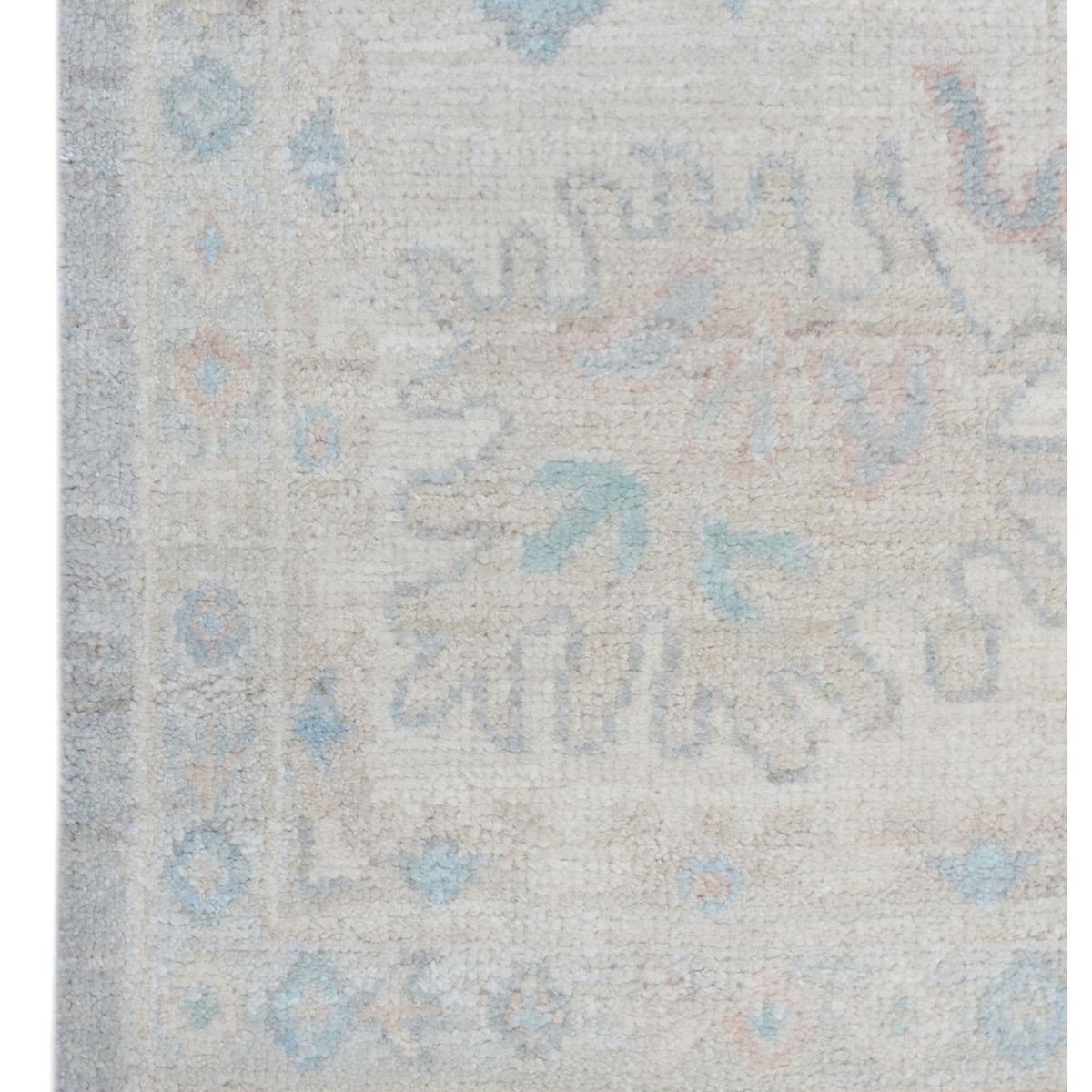 Pacific Ushak Wool Weft 43372 Lt.Grey Ivory Transitional Hand Knotted Rug