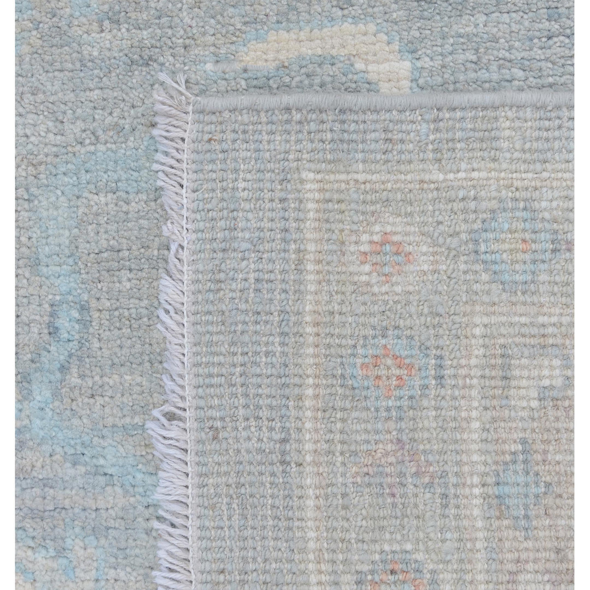 Pacific Ushak Wool Weft 43372 Lt.Grey Ivory Transitional Hand Knotted Rug