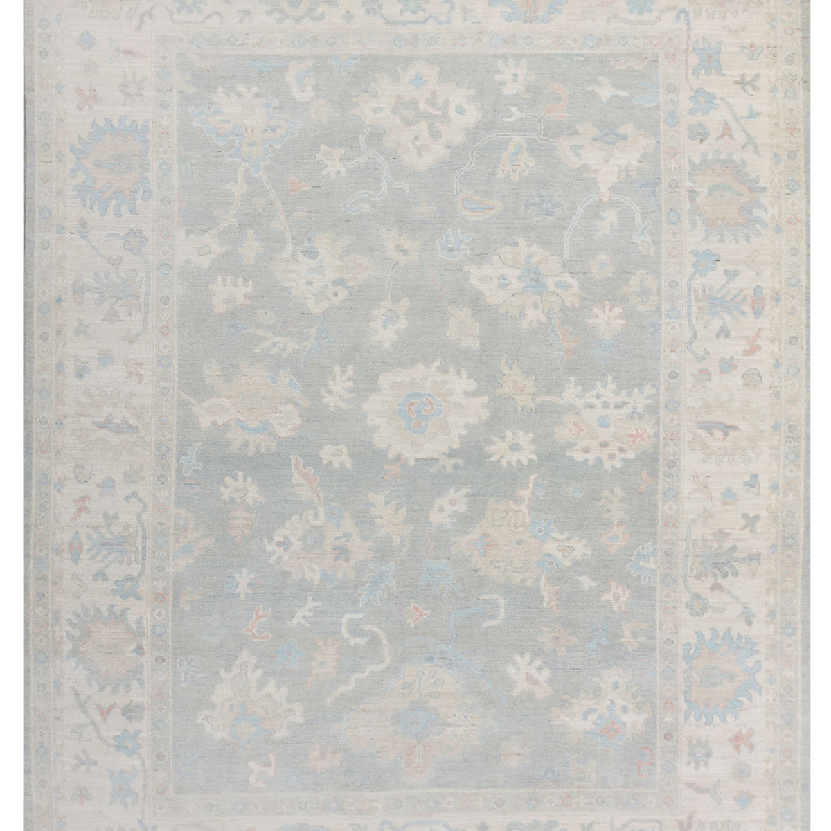 Pacific Ushak Wool Weft  Lt.Grey Ivory Transitional