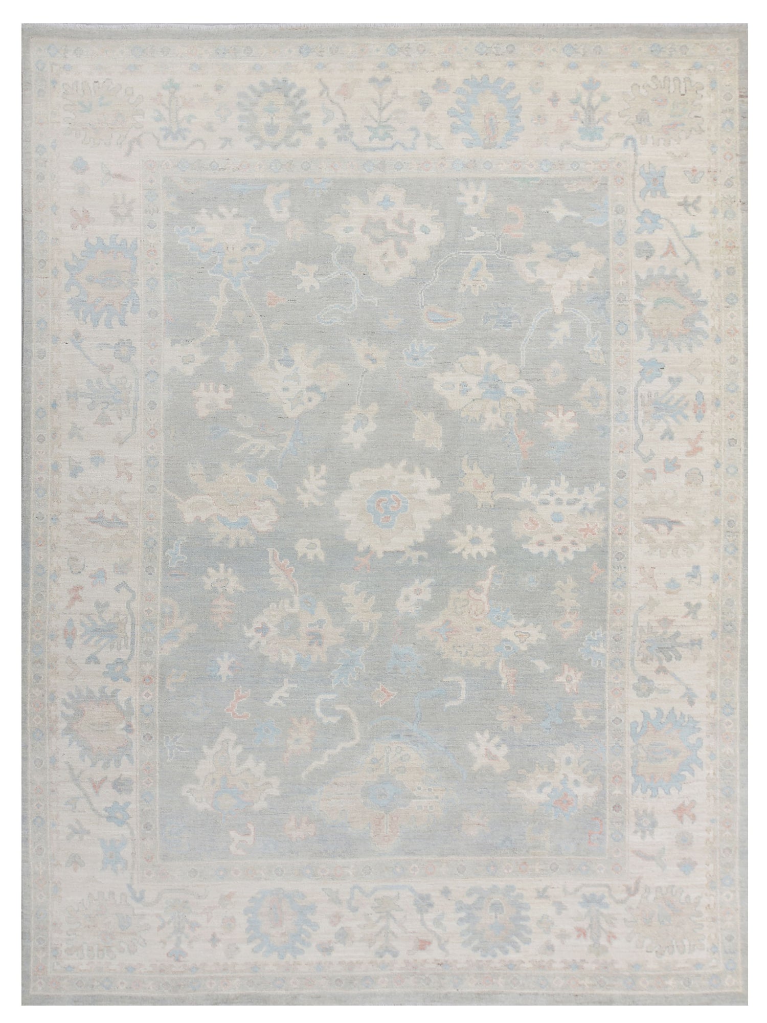 Pacific Ushak Wool Weft  Lt.Grey Ivory Transitional