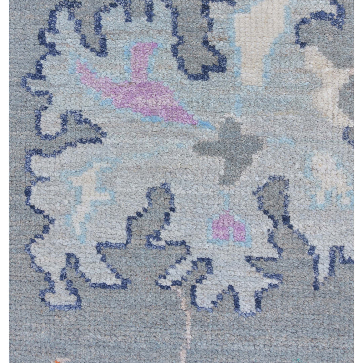 Pacific Ushak Wool Weft 43373 Grey Beige Transitional Hand Knotted Rug