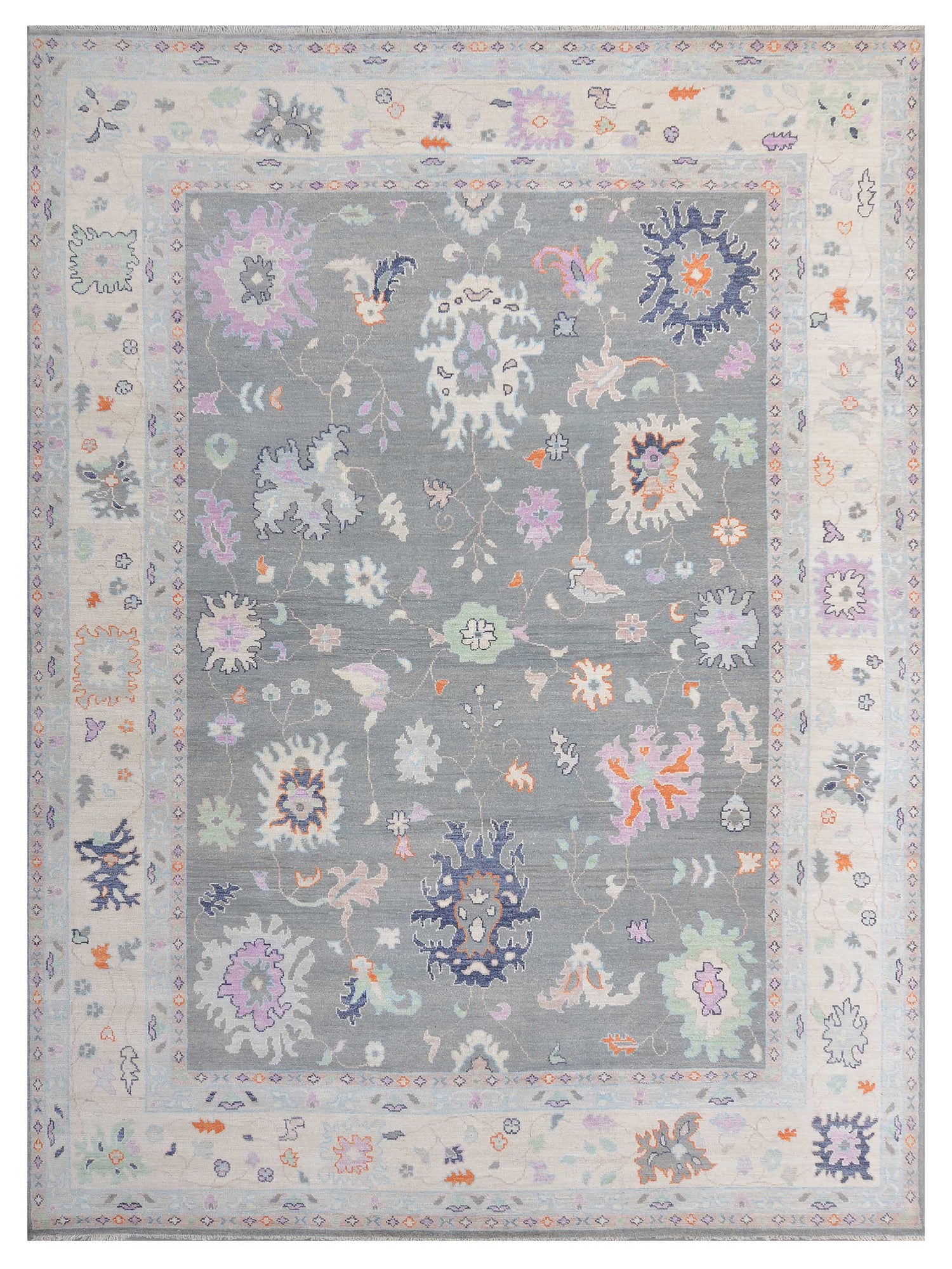Pacific Ushak Wool Weft  Grey Beige Transitional