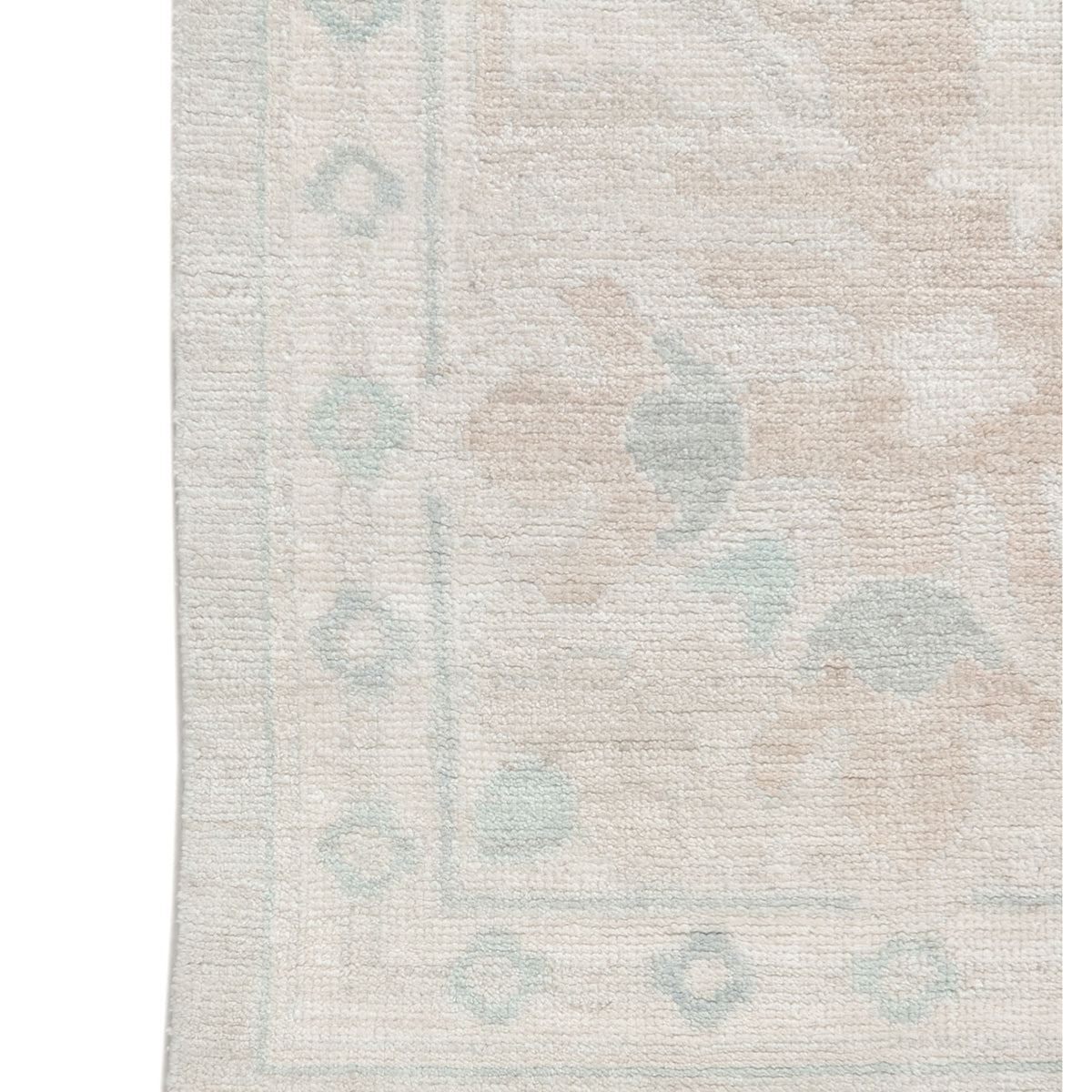 Pacific Ushak Wool Weft 43374 Grey Beige Transitional Hand Knotted Rug