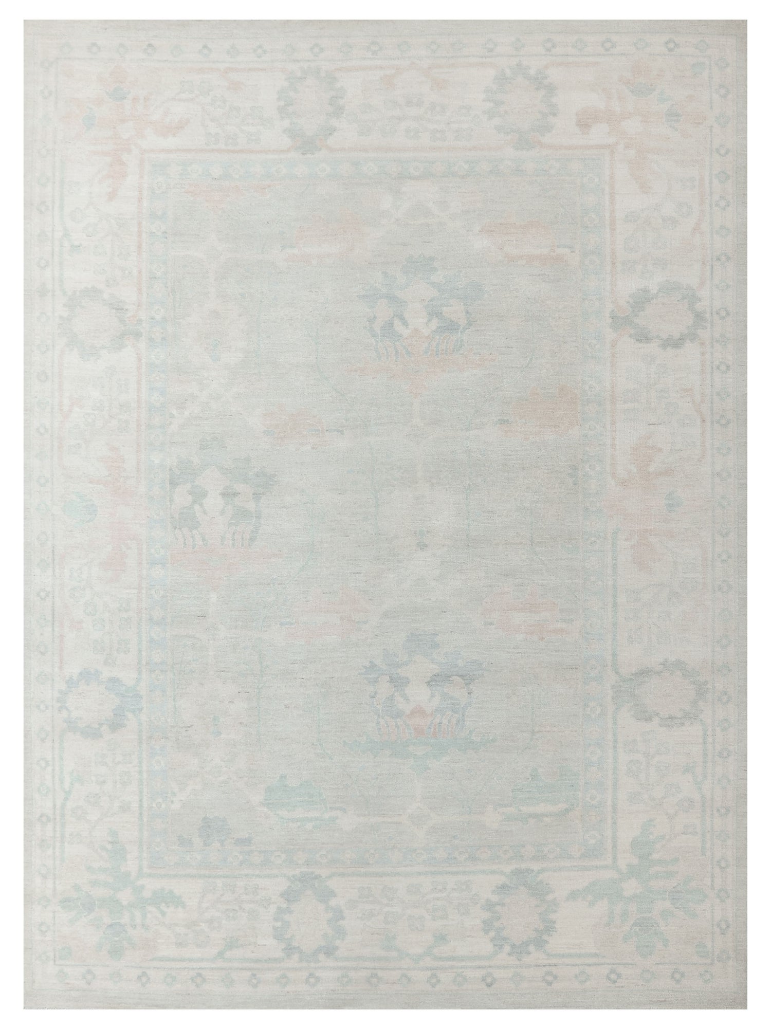 Pacific Ushak Wool Weft  Grey Beige Transitional