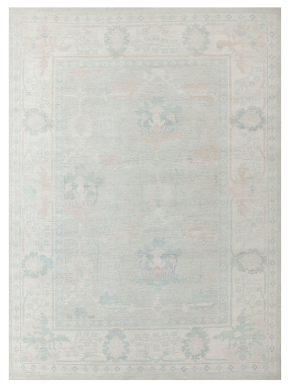 Pacific Ushak Wool Weft  Grey Beige Transitional