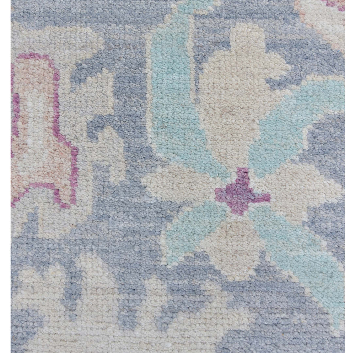 Pacific Ushak Wool Weft 43377 D.Grey Grey Transitional Hand Knotted Rug