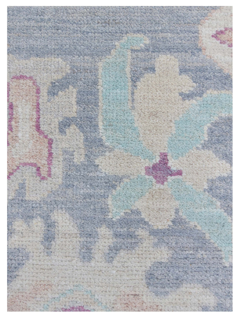 Pacific Ushak Wool Weft 43377 D.Grey Grey Transitional Hand Knotted Rug