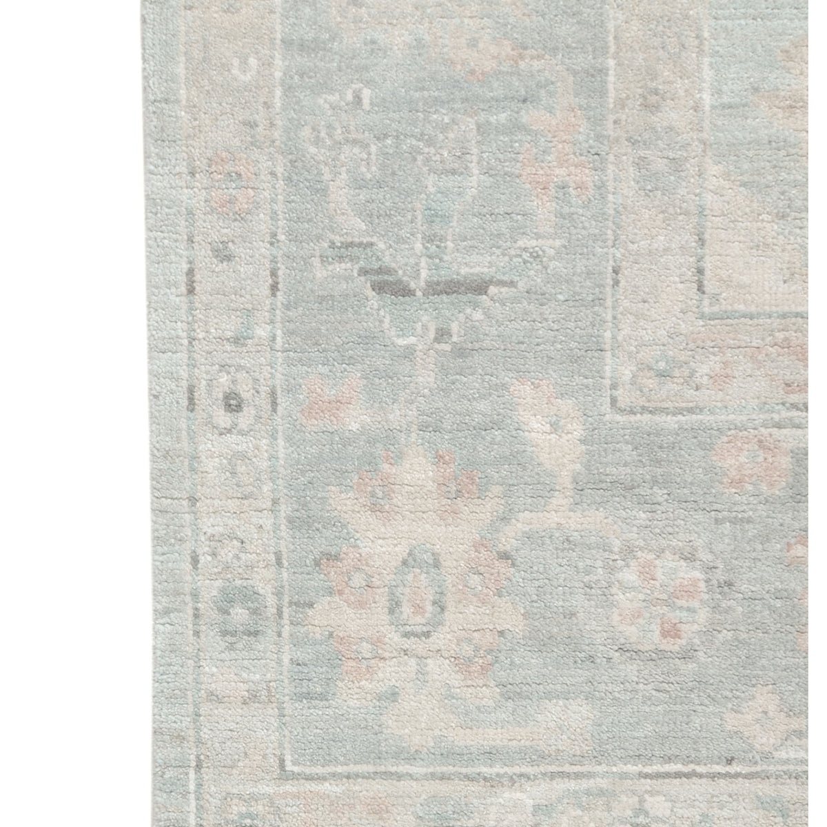 Pacific Ushak Wool Weft 43378 Blue Dk.Grey Transitional Hand Knotted Rug