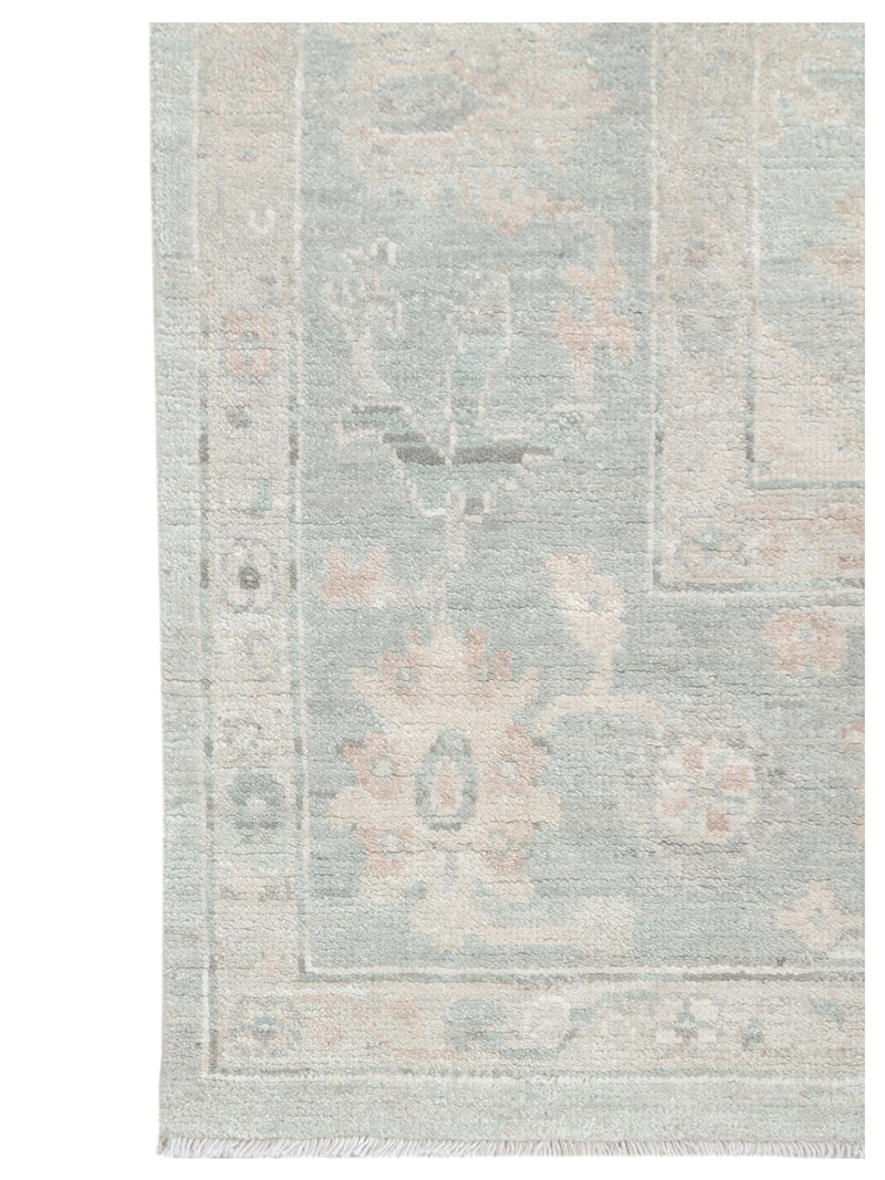Pacific Ushak Wool Weft 43378 Blue Dk.Grey Transitional Hand Knotted Rug
