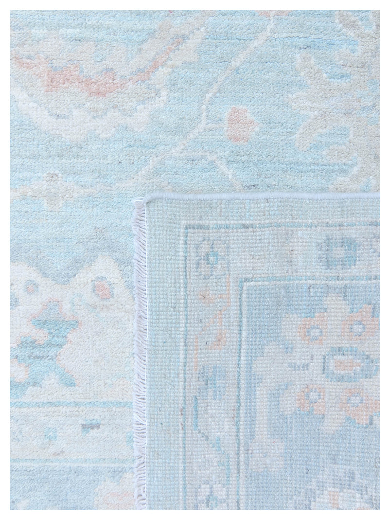 Pacific Ushak Wool Weft 43378 Blue Dk.Grey Transitional Hand Knotted Rug