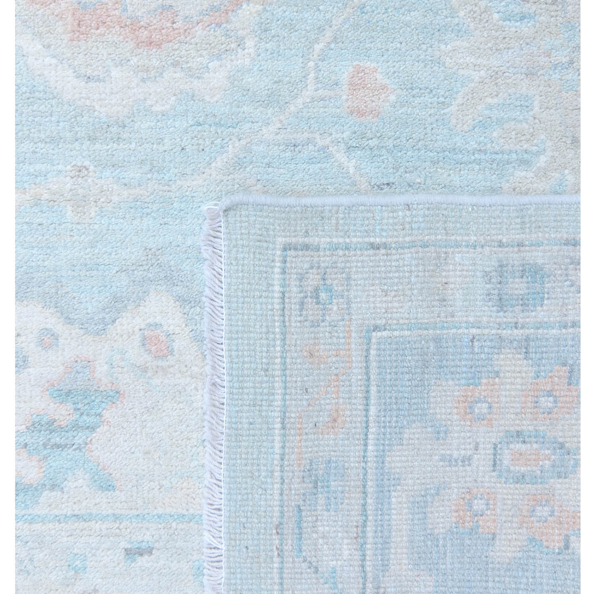 Pacific Ushak Wool Weft 43378 Blue Dk.Grey Transitional Hand Knotted Rug