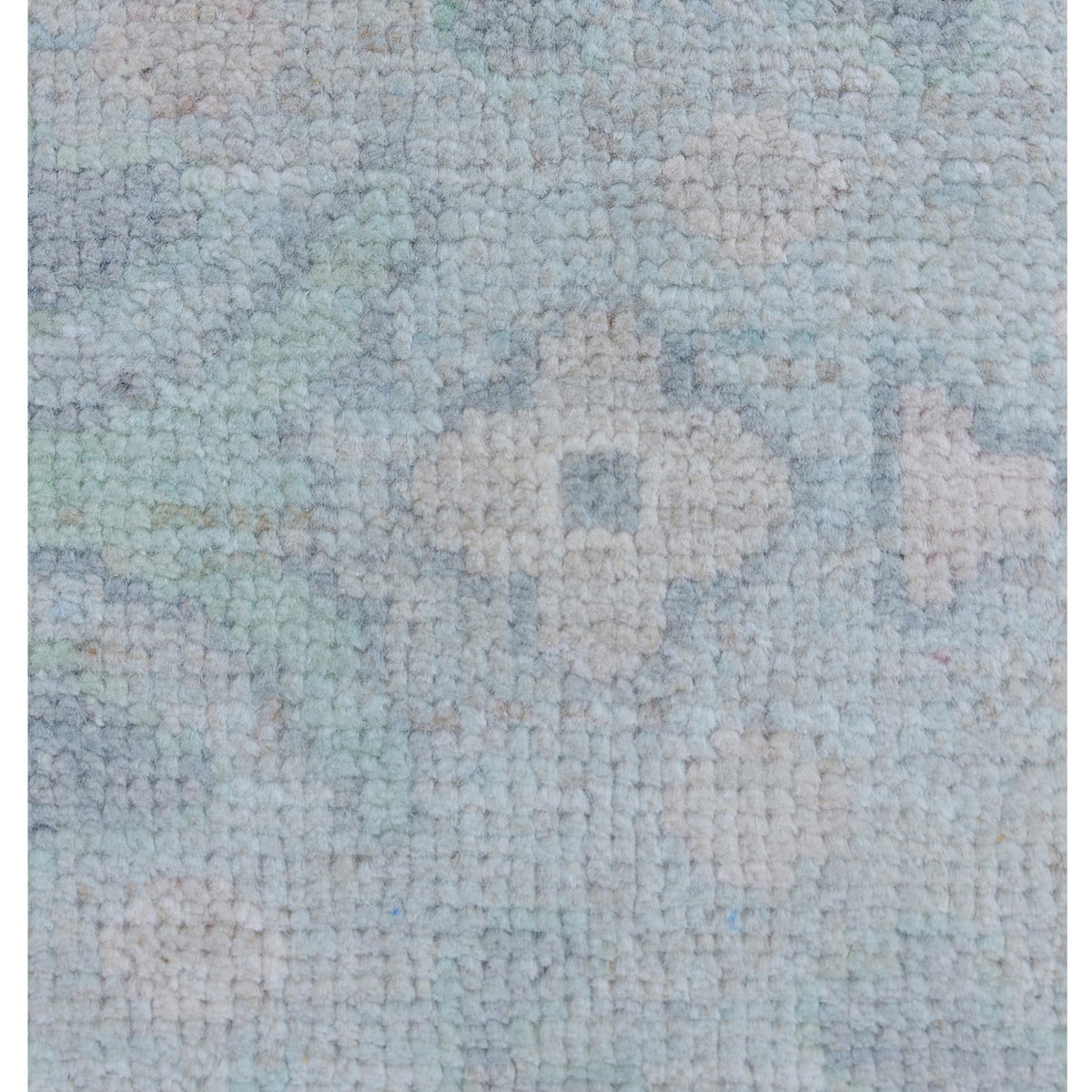 Pacific Ushak Wool Weft 43380 Grey Beige Transitional Hand Knotted Rug