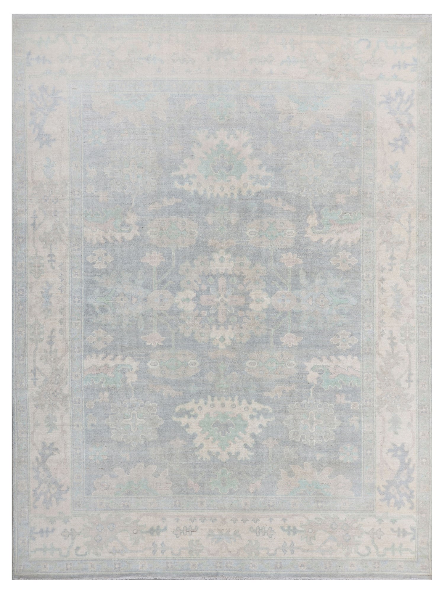 Pacific Ushak Wool Weft  Grey Beige Transitional
