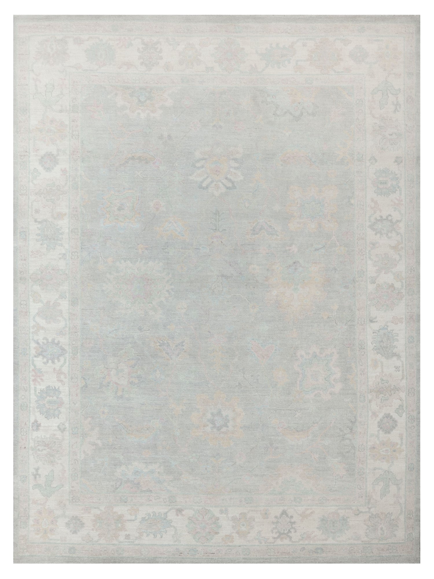 Pacific Ushak Wool Weft  Grey Ivory Transitional