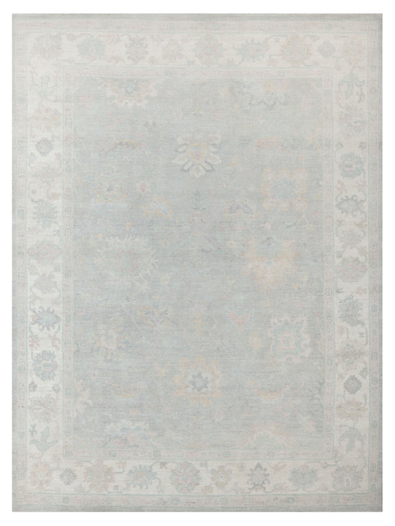 Pacific Ushak Wool Weft  Grey Ivory Transitional