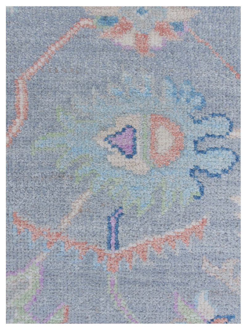 Pacific Ushak Wool Weft 43383 Grey Beige Transitional Hand Knotted Rug