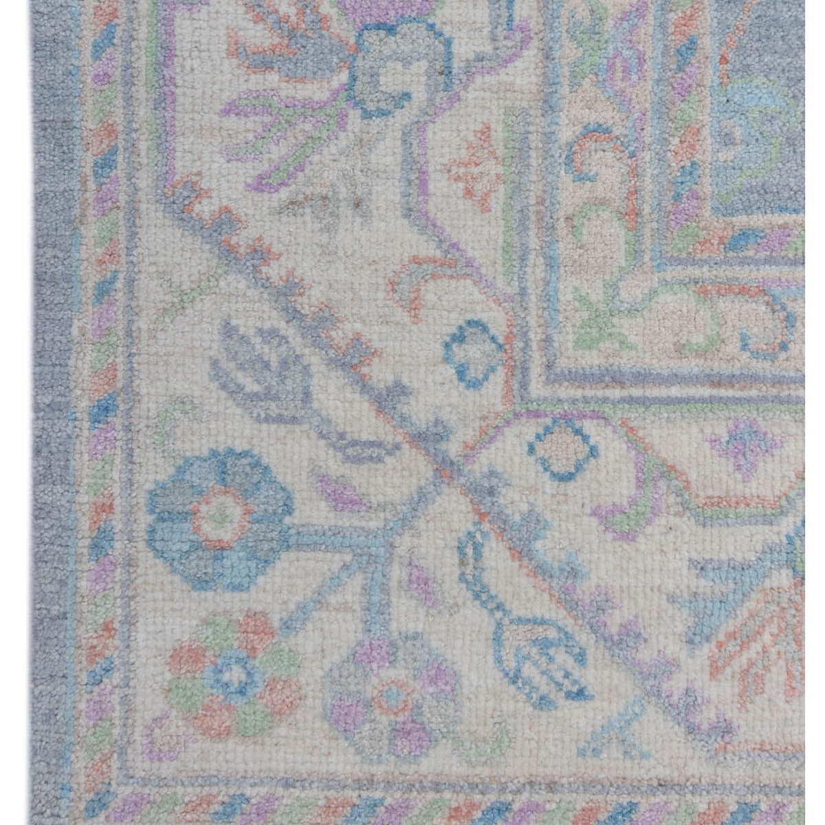 Pacific Ushak Wool Weft 43383 Grey Beige Transitional Hand Knotted Rug