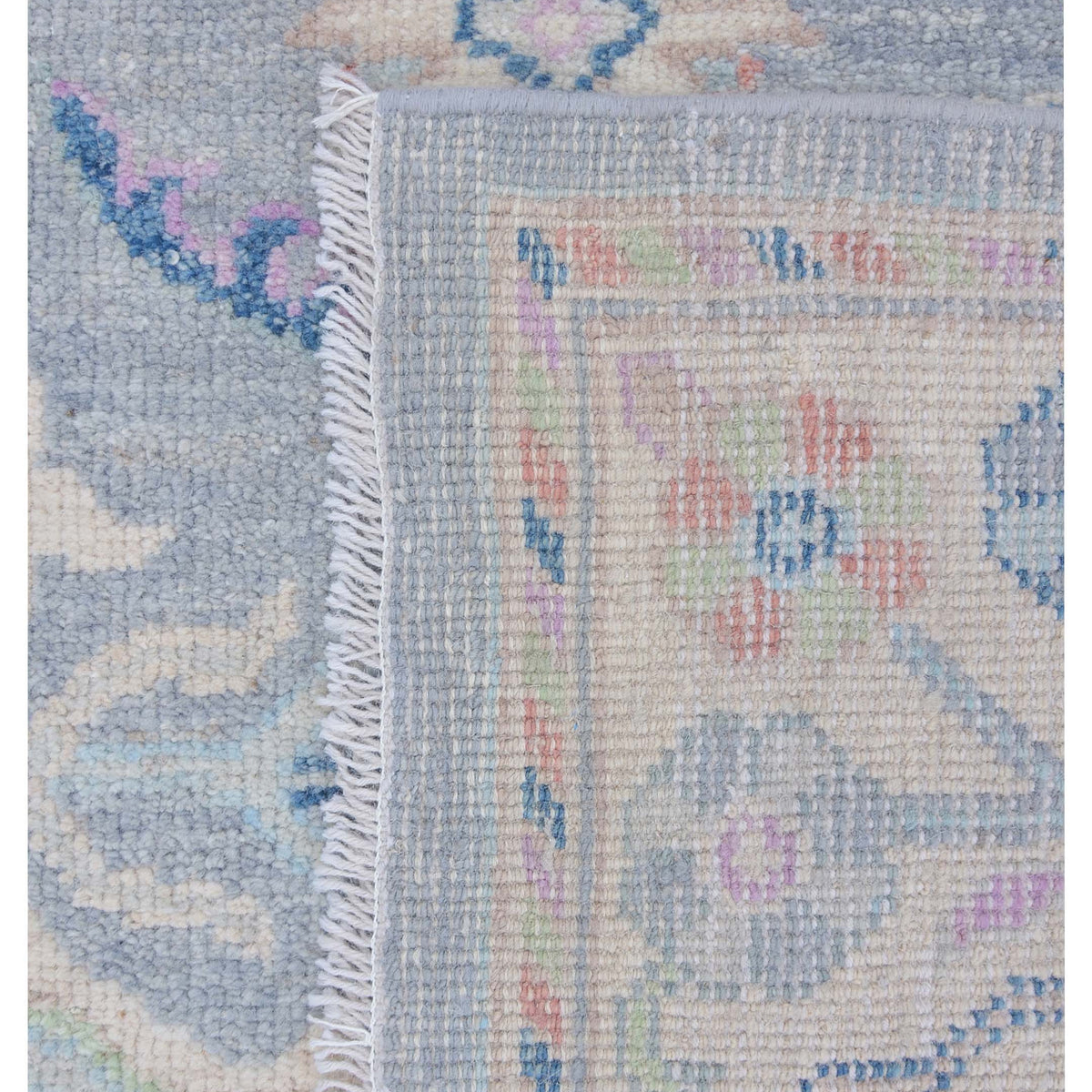 Pacific Ushak Wool Weft 43383 Grey Beige Transitional Hand Knotted Rug