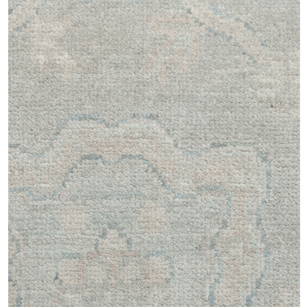 Pacific Ushak Wool Weft 43386 Grey Beige Transitional Hand Knotted Rug