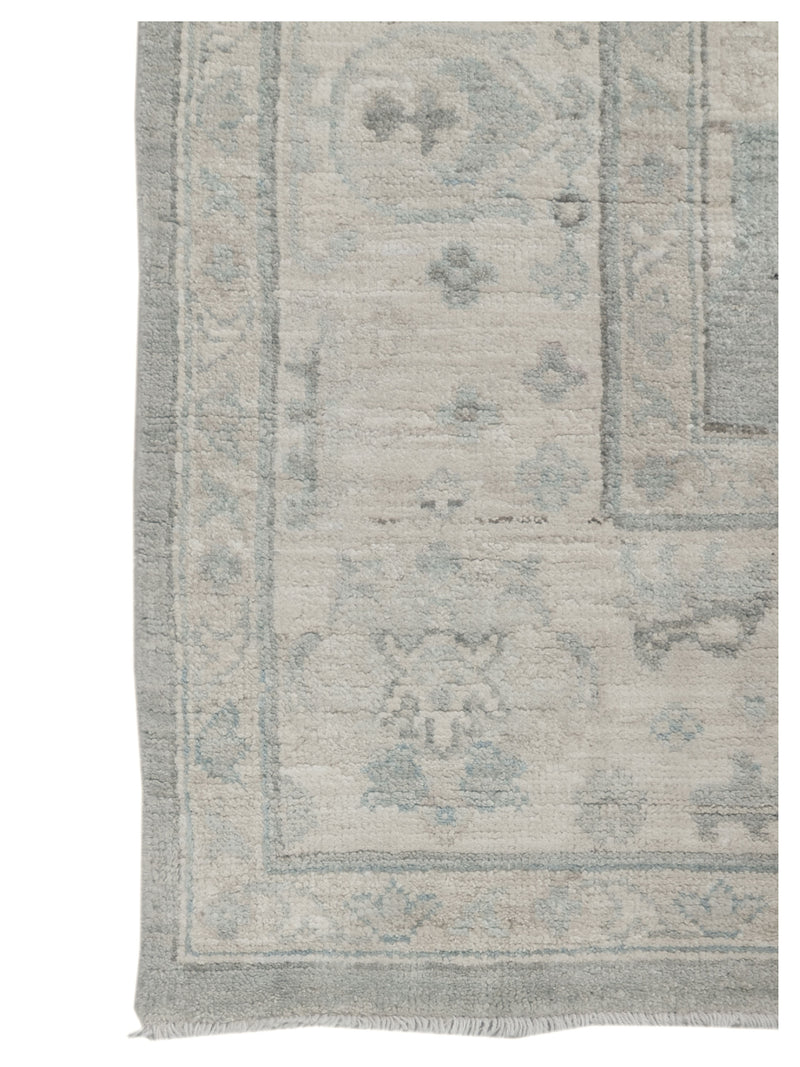 Pacific Ushak Wool Weft 43387 Grey Ivory Transitional Hand Knotted Rug