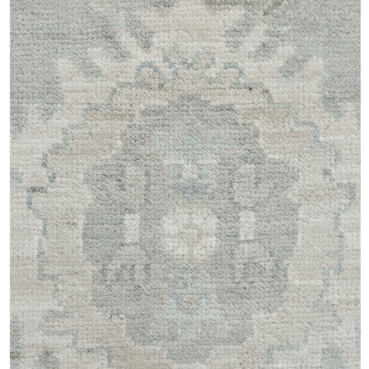 Pacific Ushak Wool Weft 43387 Grey Ivory Transitional Hand Knotted Rug