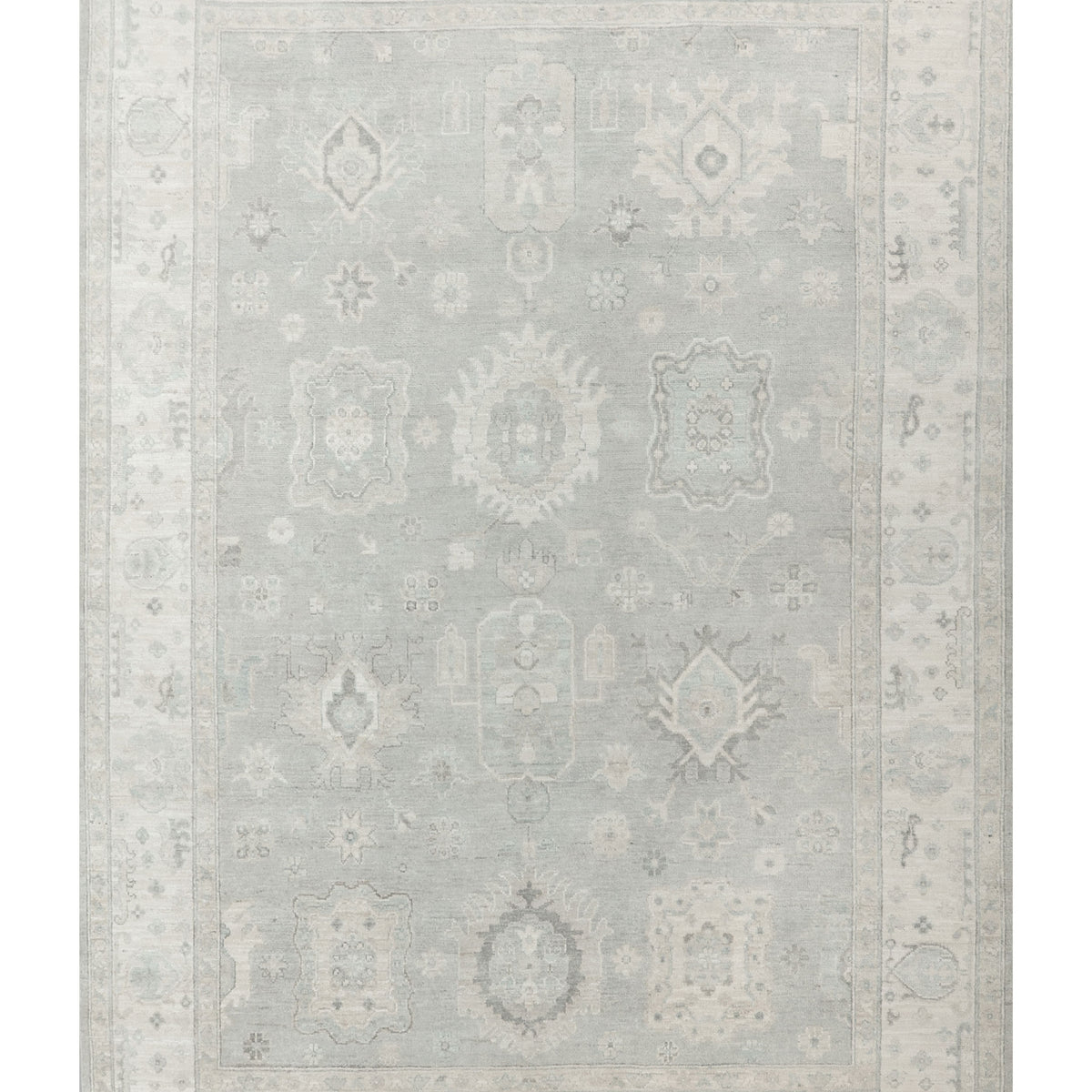 Pacific Ushak Wool Weft  Grey Ivory Transitional