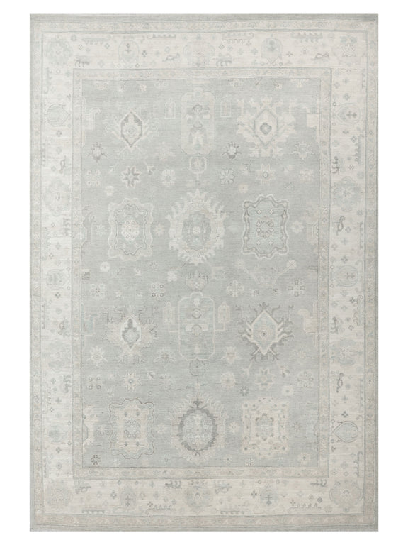 Pacific Ushak Wool Weft  Grey Ivory Transitional