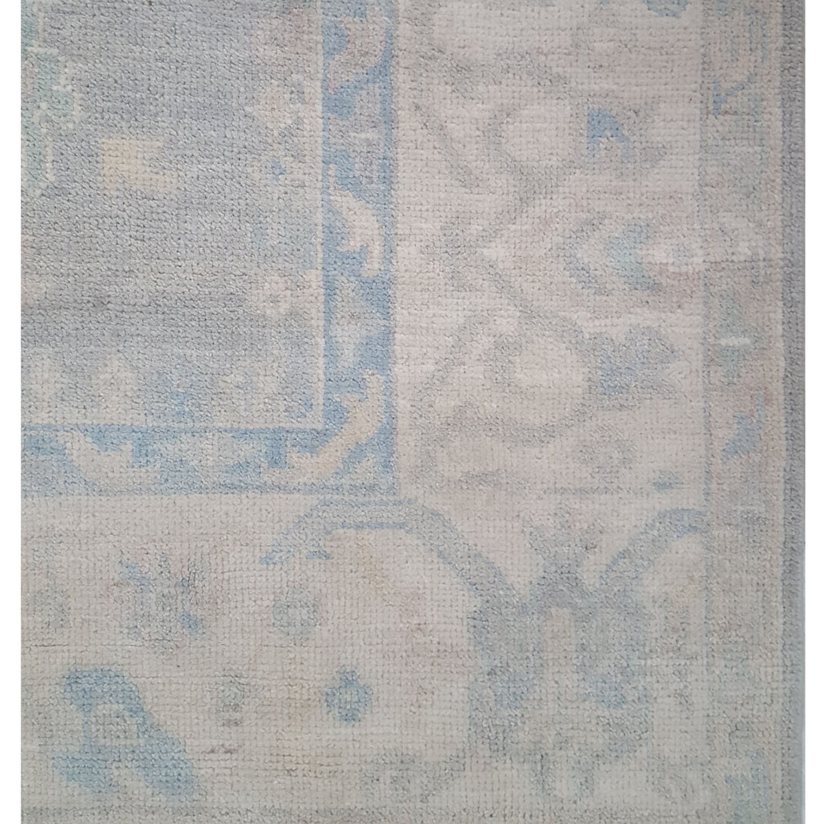 Pacific Ushak Wool Weft 43389 Grey Ivory Transitional Hand Knotted Rug