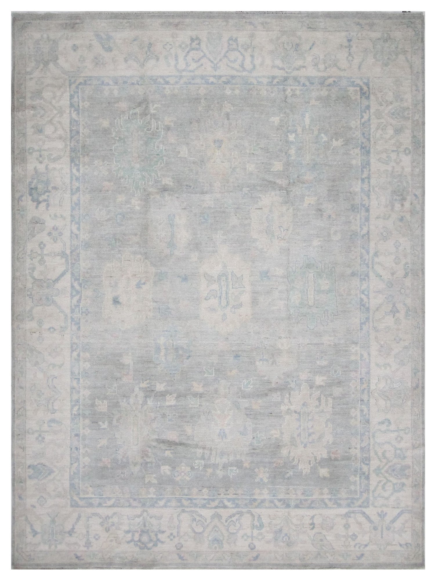Pacific Ushak Wool Weft  Grey Ivory Transitional