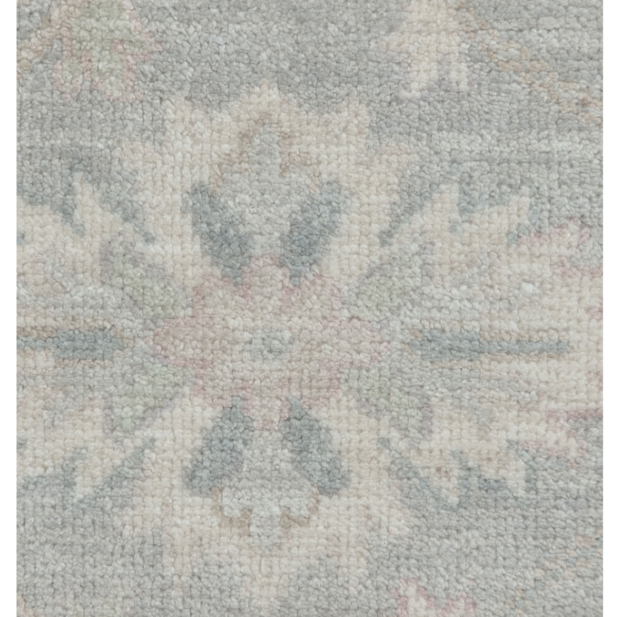 Pacific Ushak Wool Weft 43390 Grey Ivory Transitional Hand Knotted Rug