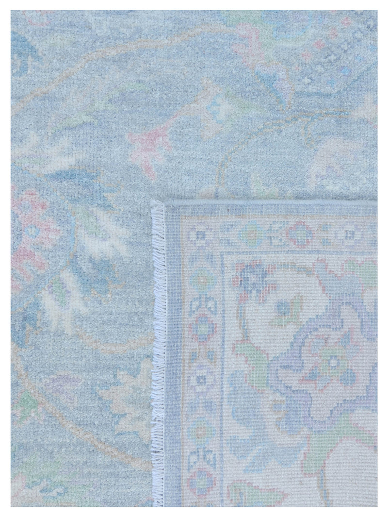 Pacific Ushak Wool Weft 43390 Grey Ivory Transitional Hand Knotted Rug