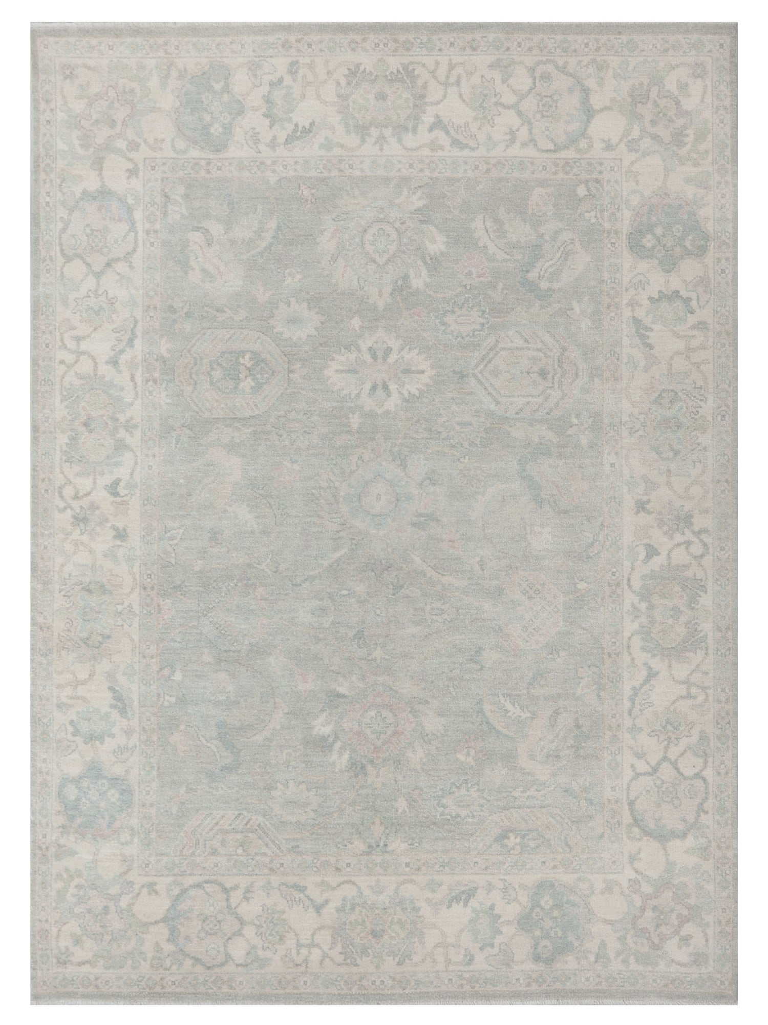 Pacific Ushak Wool Weft  Grey Ivory Transitional
