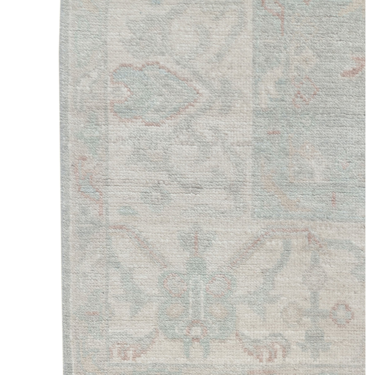 Pacific Ushak Wool Weft 43391 Grey Ivory Transitional Hand Knotted Rug