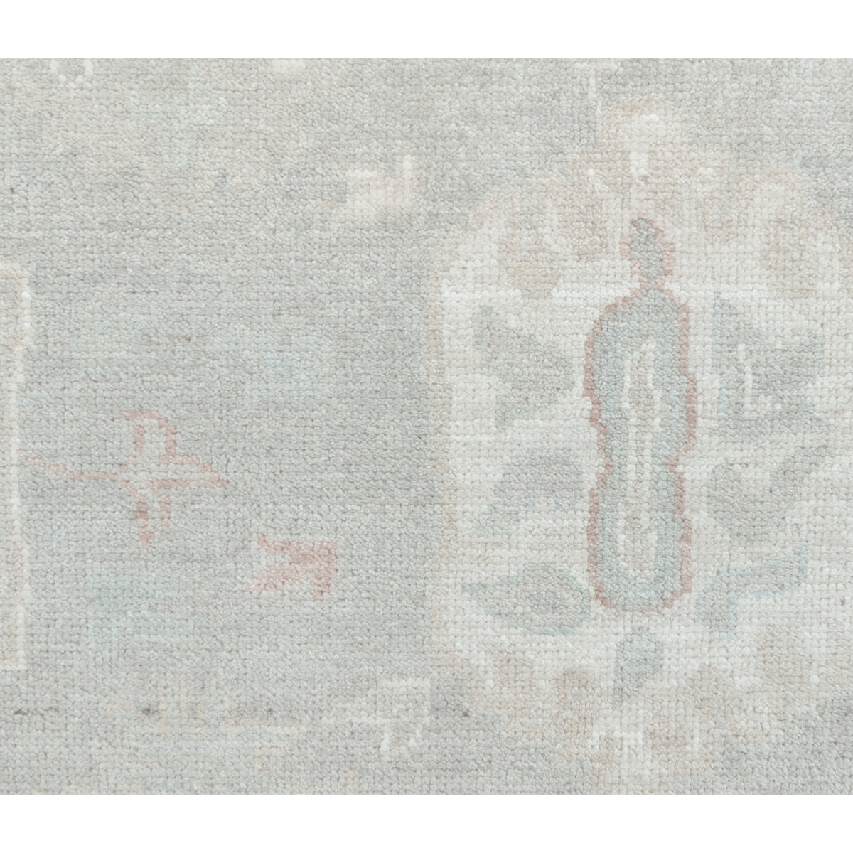 Pacific Ushak Wool Weft 43391 Grey Ivory Transitional Hand Knotted Rug