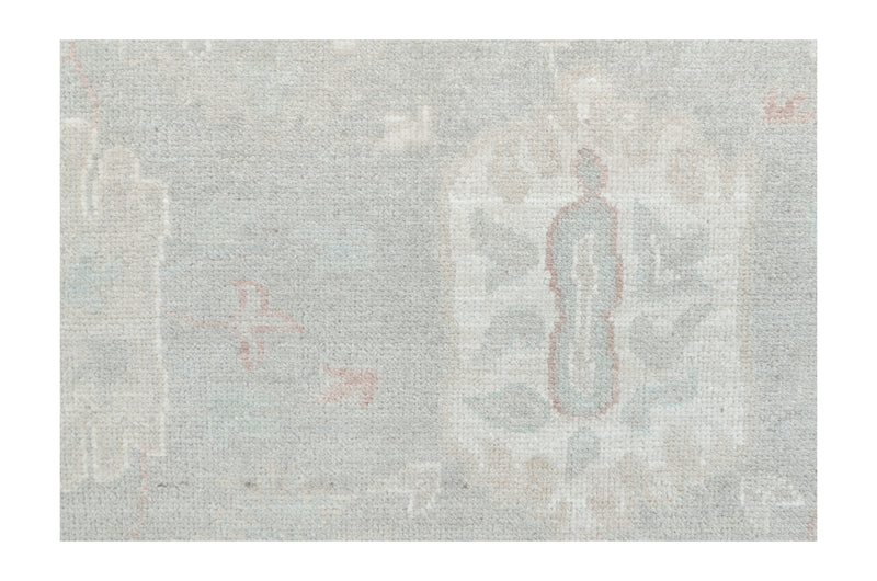 Pacific Ushak Wool Weft 43391 Grey Ivory Transitional Hand Knotted Rug