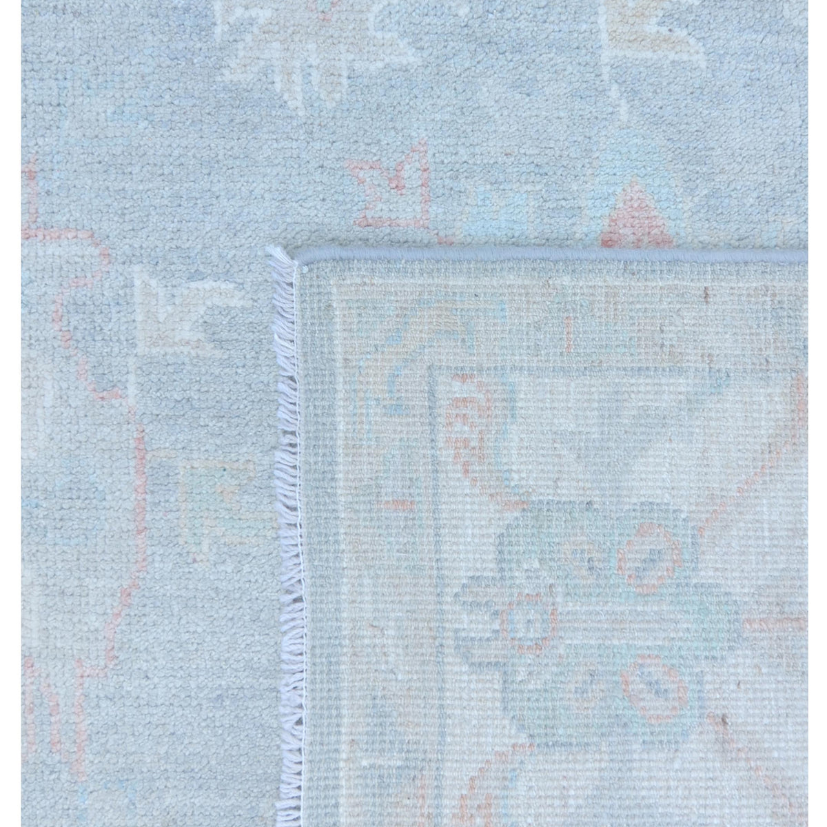 Pacific Ushak Wool Weft 43391 Grey Ivory Transitional Hand Knotted Rug