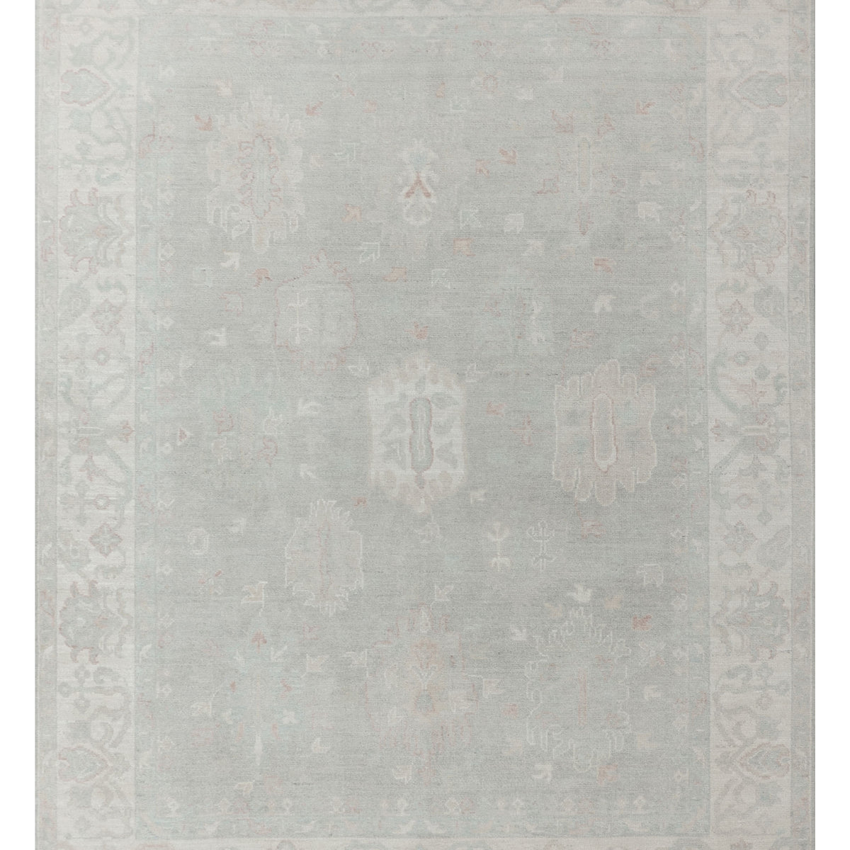 Pacific Ushak Wool Weft  Grey Ivory Transitional