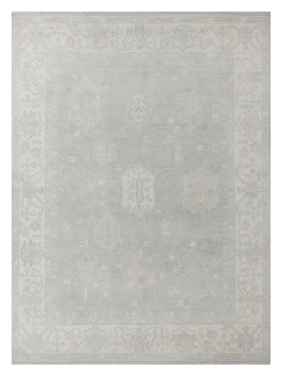 Pacific Ushak Wool Weft  Grey Ivory Transitional