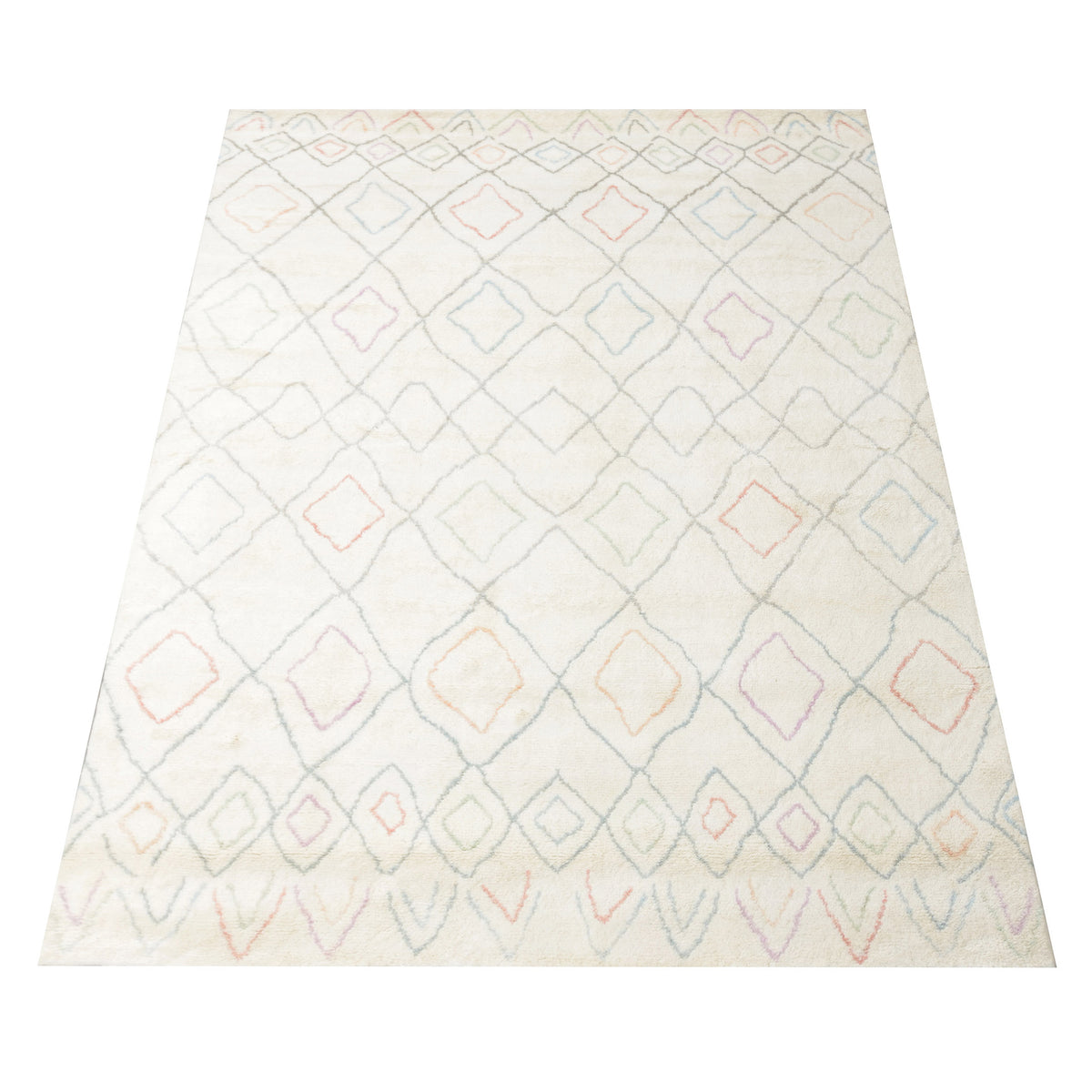 Pacific Moroccan 43392 Ivory Grey Transitional Hand Knotted Rug