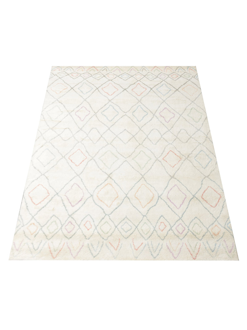 Pacific Moroccan 43392 Ivory Grey Transitional Hand Knotted Rug