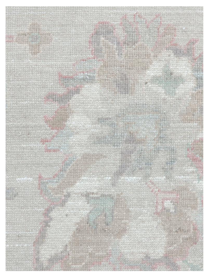 Pacific Ushak Wool Weft 43396 Beige Grey Transitional Hand Knotted Rug