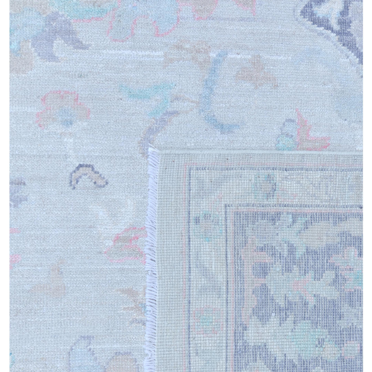 Pacific Ushak Wool Weft 43396 Beige Grey Transitional Hand Knotted Rug
