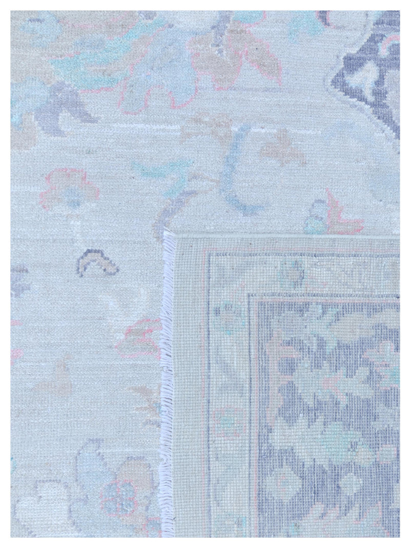 Pacific Ushak Wool Weft 43396 Beige Grey Transitional Hand Knotted Rug